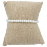 Bracelet Minimaliste en Perles Blanches avec Cordon Blanc Ajustable