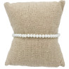 Bracelet en Perles Blanches avec Cordon Doré Ajustable