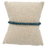 Bracelet en Perles Gris Foncé avec Cordon Beige Ajustable