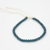 Bracelet en Perles Gris Foncé avec Cordon Beige Ajustable