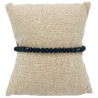 Bracelet en Perles Noires Facettées avec Cordon Ajustable