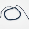 Bracelet en Perles Noires Facettées avec Cordon Ajustable
