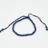 Bracelet en Perles Noires Irisées avec Cordon Ajustable
