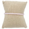 Bracelet en Perles Roses Facettées avec Cordon Blanc Ajustable