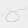 Bracelet en Perles Roses Facettées avec Cordon Blanc Ajustable