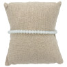 Bracelet en Perles Transparentes Facettées avec Cordon Blanc Ajustable