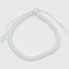 Bracelet en Perles Transparentes Facettées avec Cordon Blanc Ajustable