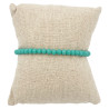 Bracelet en Perles Facettées Vert Canard avec Cordon Blanc Ajustable