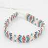 Bracelet en Perles Miyuki Blanc, Rose et Turquoise au Design Bohème