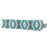 Bracelet Tissé en Perles Miyuki Blanc, Turquoise et Argent