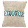 Bracelet Tissé en Perles Miyuki Blanc, Turquoise et Argent