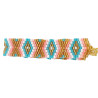 Bracelet en Perles Miyuki Doré, Blanc, Rose et Turquoise - Motifs Bohèmes Élégants