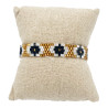 Bracelet en Perles Miyuki Doré, Noir et Blanc - Motifs Floraux Élégants