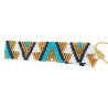 Bracelet Perles Miyuki - Chevron Doré, Turquoise et Blanc