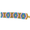 Bracelet Miyuki - Motif Diamant Doré, Turquoise, Blanc et Violet