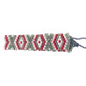 Bracelet Miyuki - Motif Cercles Gris, Blanc et Rouge