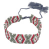 Bracelet Miyuki - Motif Cercles Gris, Blanc et Rouge