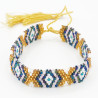 Bracelet Miyuki - Motif Géométrique Irisé et Doré