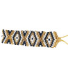 Bracelet Miyuki Large - Élégance en Noir, Doré et Blanc