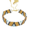 Bracelet Miyuki Élégant - Noir, Doré et Turquoise