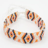 Bracelet Miyuki - Orange et Noir avec Reflets Dorés