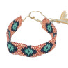 Bracelet Miyuki - Éclat d'Orange avec Détails Turquoise et Noir