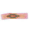 Bracelet Miyuki - Rose Pétillant avec Motifs Dorés et Verts