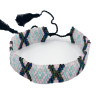 Bracelet Miyuki - Douceur Rose avec Motifs Noirs et Irisés