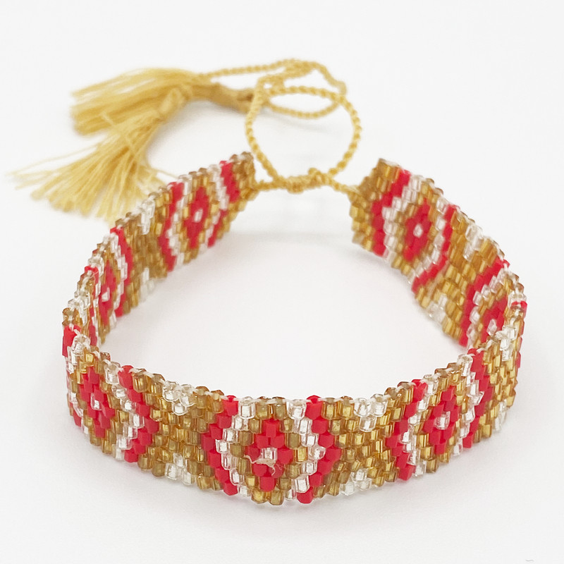 Bracelet Miyuki - Éclat Rouge et Doré Bracelet Miyuki - Éclat Rouge et Doré