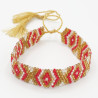 Bracelet Miyuki - Éclat Rouge et Doré