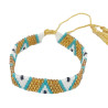 Bracelet Miyuki - Turquoise, Blanc et Doré
