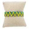 Bracelet Miyuki - Vert, Jaune et Gris Chevron