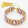 Bracelet Miyuki - Violet, Blanc et Doré Brillant