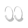 Boucles d'oreilles en argent 925 avec cristaux scintillants en demi-lune