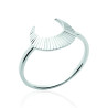 Bague en argent 925 avec design croissant texturé