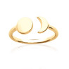Bague en argent plaqué or avec design soleil et lune