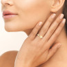 Bague en argent plaqué or avec design soleil et lune