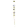 Piercing nombril doré avec barre en acier chirurgical et pendentif fantaisie