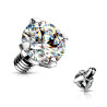 Microdermal en acier chirurgical avec strass de 4mm - Barre 1.2mm