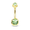 Micro piercing nombril en plaqué or doucle cristal vert - Tarawa.com