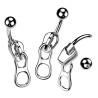 Piercing nombril fermeture éclaire