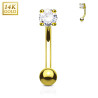 Piercing arcade or jaune 14K cristal - Tarawa.com