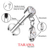 Piercing labret CZ avec petite goute strass pendante