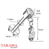 Piercing labret CZ avec petite goute strass pendante