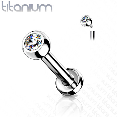 Piercing labret titane cristal 2 mm