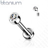 Piercing labret titane cristal 2 mm