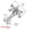 Piercing labret acier cristal carré 3 mm - Tarawa piercing