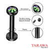 Piercing labret acier cristal carré 3 mm - Tarawa piercing