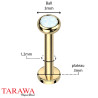 Piercing labret acier cristal carré 3 mm - Tarawa piercing
