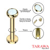 Piercing labret acier cristal carré 3 mm - Tarawa piercing